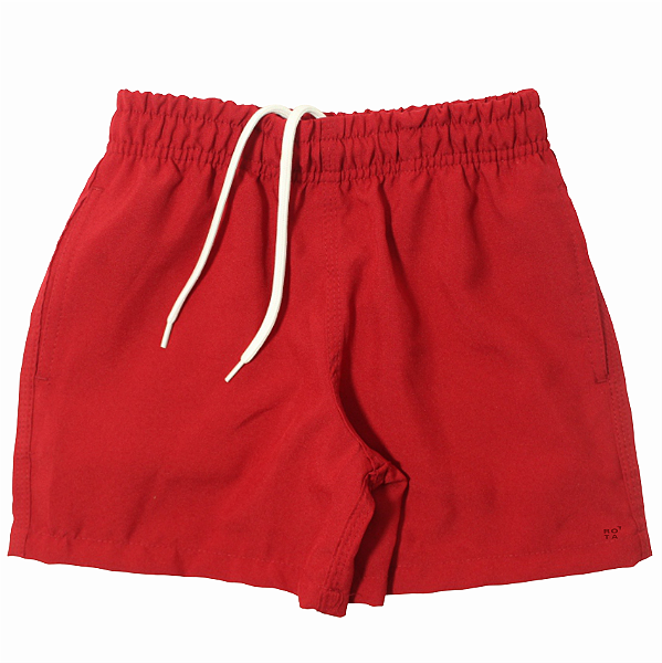 SHORT ELÁSTICO LISO INFANTIL/JUVENIL VERMELHO - BOARDSHORT