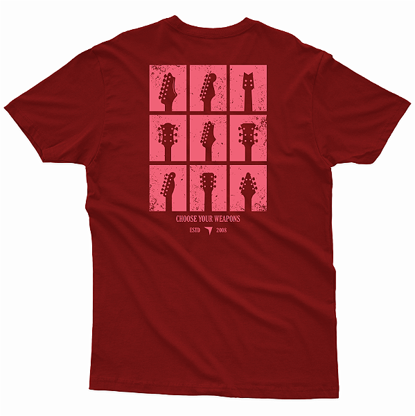 CAMISETA INFANTO JUVENIL VERMELHA GUITARRAS