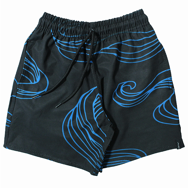 SHORT ELÁSTICO INFANTO JUVENIL FULL PRINT ONDAS - BOARDSHORT