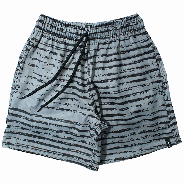 SHORT ELÁSTICO INFANTO JUVENIL FULL PRINT CINZA - BOARDSHORT