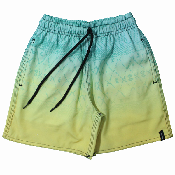 SHORT ELÁSTICO INFANTO JUVENIL FULL PRINT DEGRADÊ VERDE - BOARDSHORT