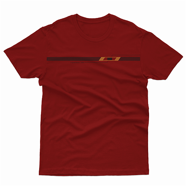 CAMISETA INFANTO JUVENIL VERMELHA FAIXA ABSTRATO