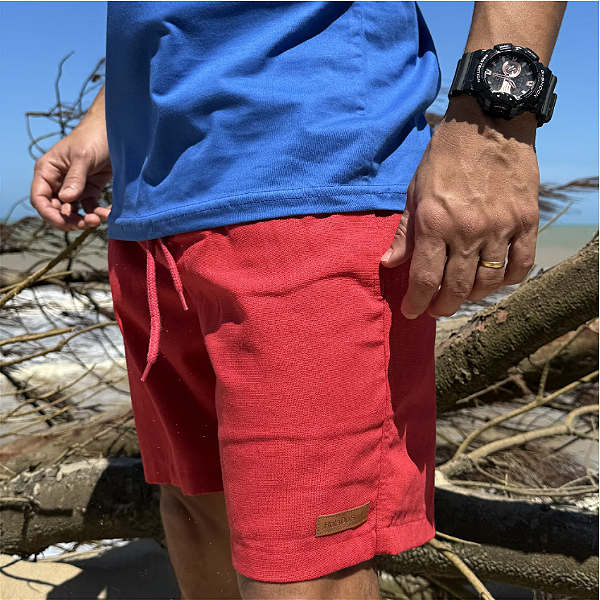 SHORT ADULTO LINHO VERMELHO