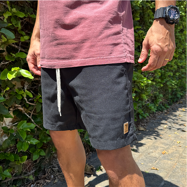 SHORT ADULTO LINHO PRETO