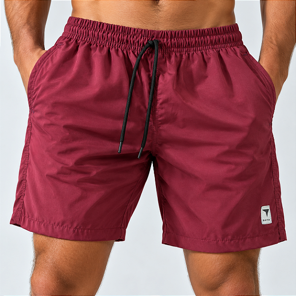 SHORT DÁGUA FLEX - LISO VINHO