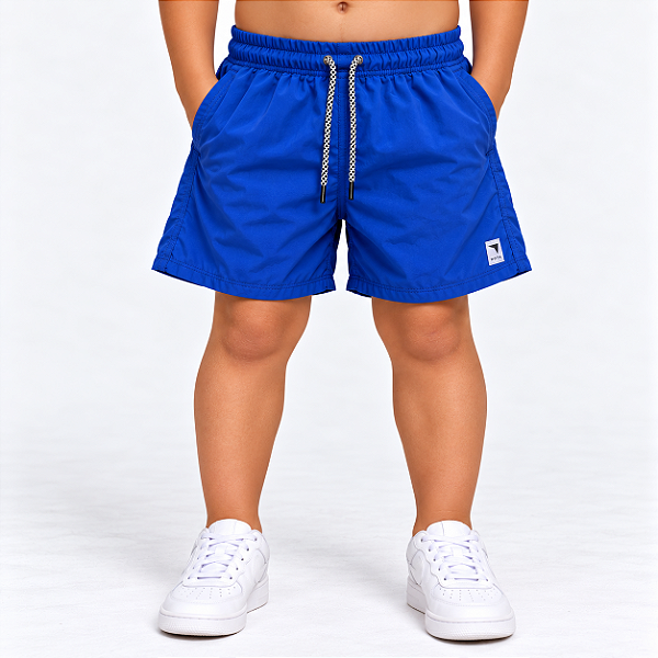 SHORT DÁGUA FLEX INFANTIL E JUVENIL - LISO AZUL