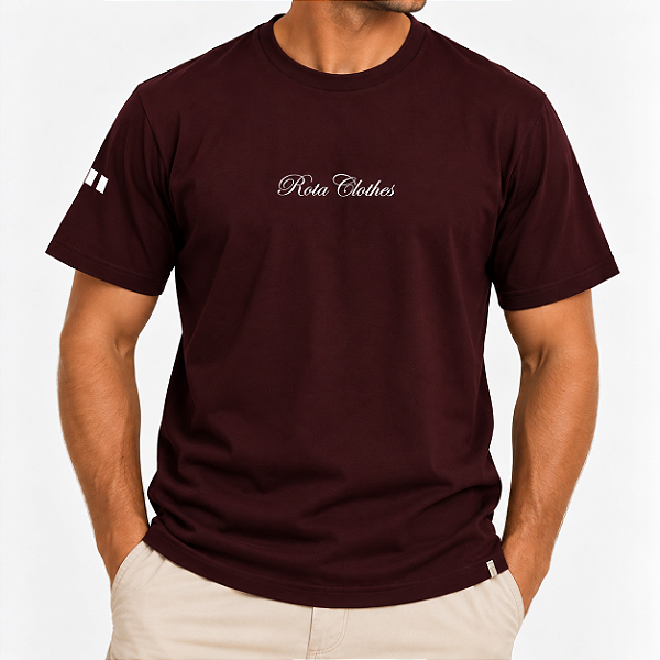 CAMISETA REGULAR MINIMAL - ROTA CLOTHES VINHO