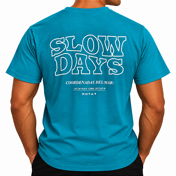 CAMISETA REGULAR PRINT - SLOW DAYS VERDE JADE