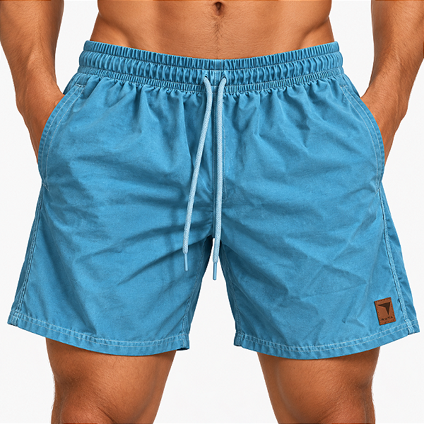 SHORT D´ÁGUA FLEX - RAJADO AZUL CLARO