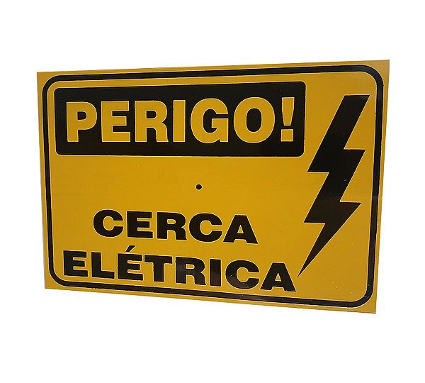 5x Placa De Sinalização - Perigo Cerca Elétrica - 18x13