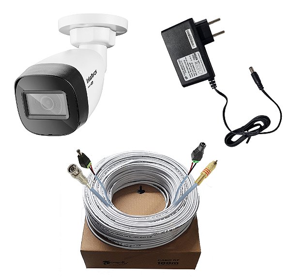 Kit Câmera (ligue Direto Na Tv) Intelbras 1mp + Cabo e Fonte