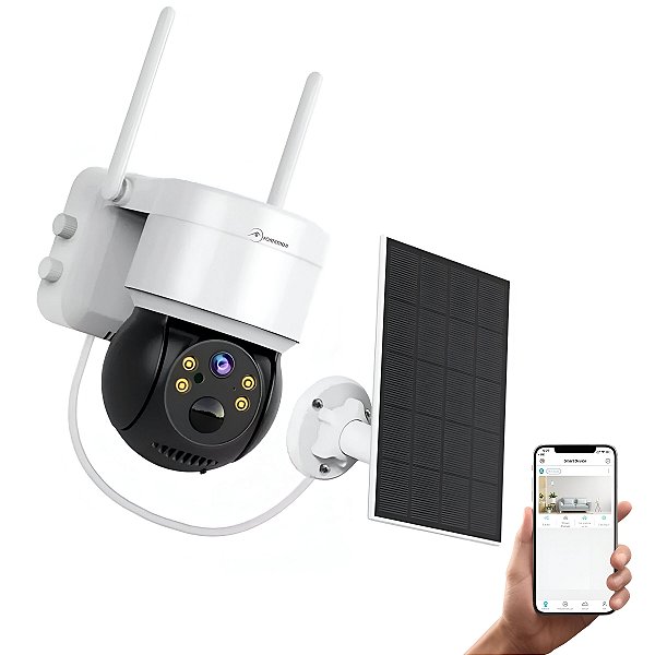 Câmera Solar Wifi Smart 360° FullColor 1080p - Energia Solar