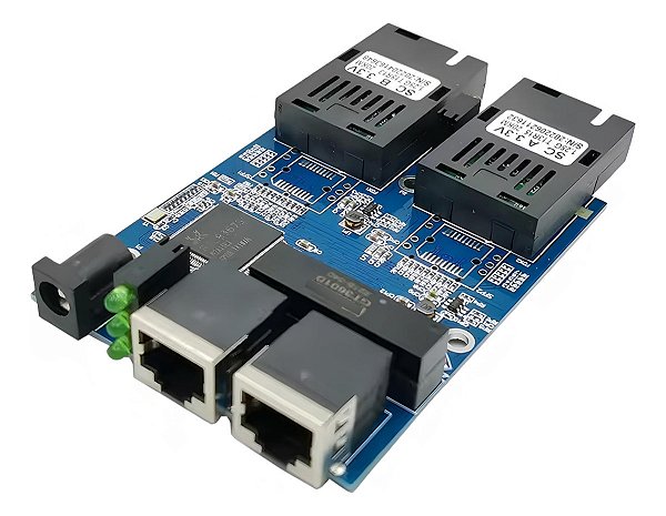 Switch Placa Metro Gigabit Conversor Fibra 2 Rj45 - A / B