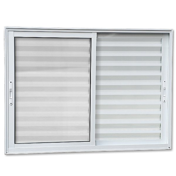 Janela veneziana alumínio branco 3 folhas móveis sem grade vidro liso incolor - linha 25