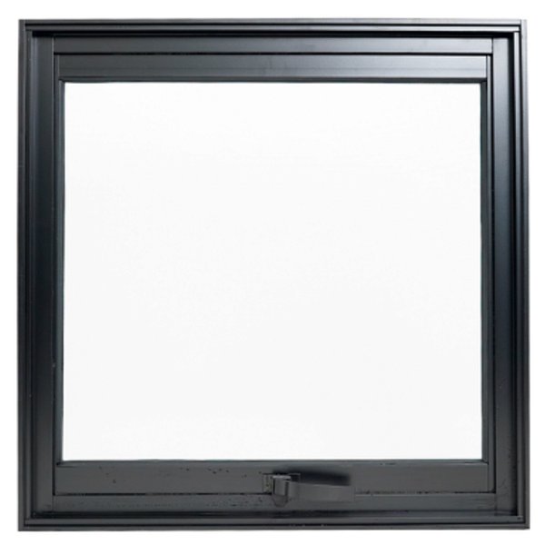 Janela maxim-ar alumínio preto uma seção sem grade vidro mini boreal - linha max lux esquadrias