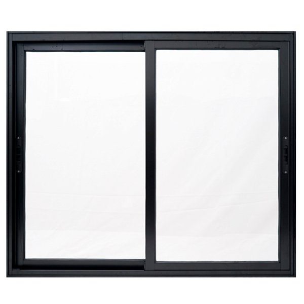 Janela de correr alumínio preto 2 folhas móveis sem grade - linha premium lux esquadrias