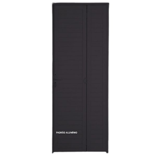 Porta camarão lambril alumínio preto com fechadura - linha 25 premium lux esquadrias