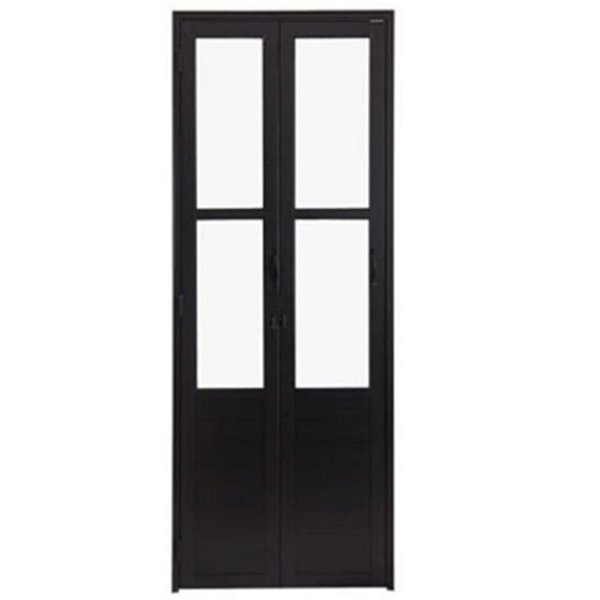 Porta camarão alumínio preto vidro mini boreal com trinco linha 25 premium lux esquadrias