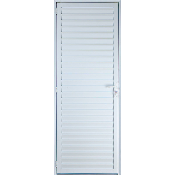 Porta alumínio branco palheta sem ventilação - linha 25