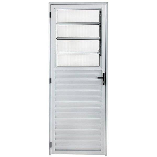 Porta alumínio branco com basculante vidro mini boreal - linha 25