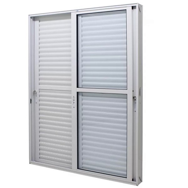 Porta balcão alumínio branco 3 folhas móveis vidro liso incolor com fechadura - jap caribe max
