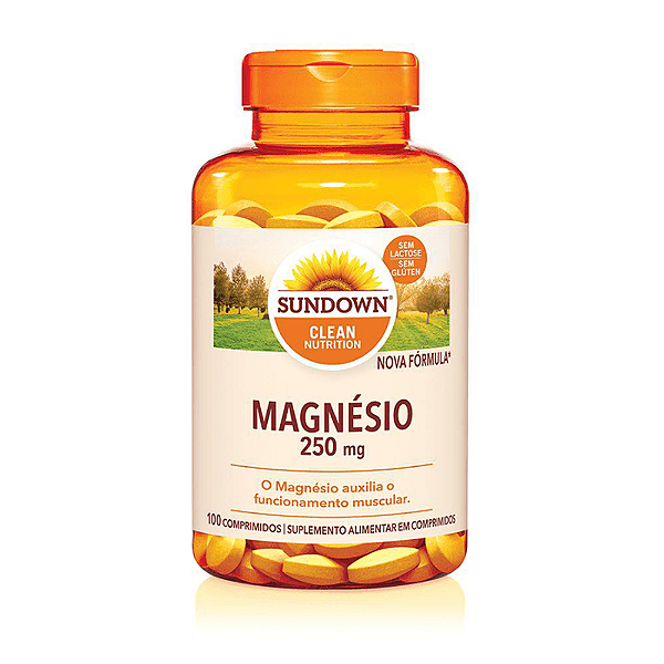 Magnésio 250mg Sundown - Vitalidade e Bem-Estar - 100 Comprimidos