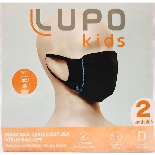 Mascara Infantil Lupo Kids Dupla Camada Kit 2 - PRETA