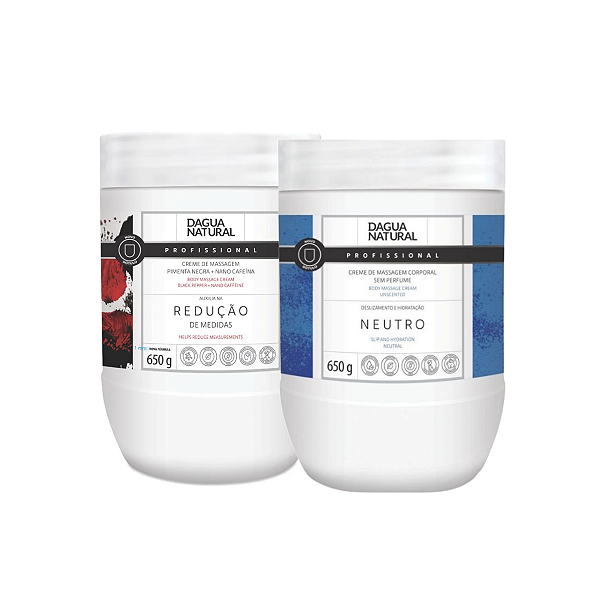 Creme Pimenta Negra 650g + Creme Neutro 650g Dagua Natural