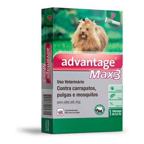 Antipulgas E Carrapatos Advantage Max3 Para Cães De Até 4 Kg