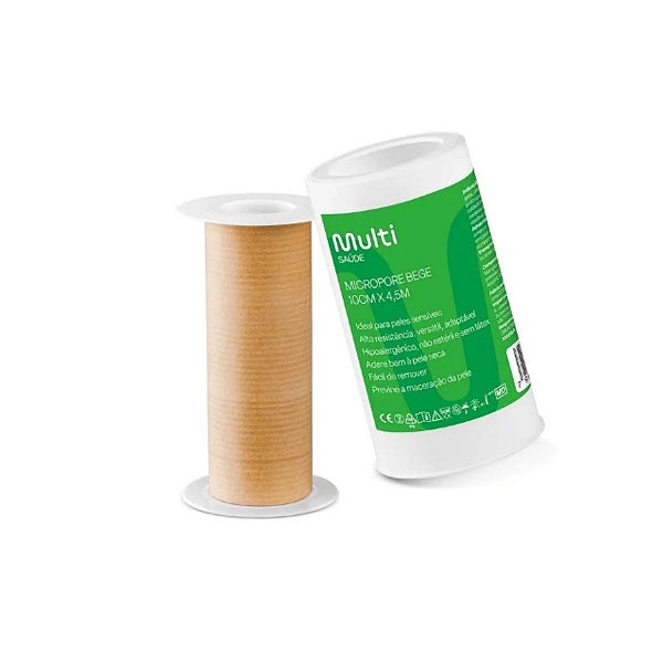 Micropore Fita Curativo  10 x 4,5 cm Bege Multilaser