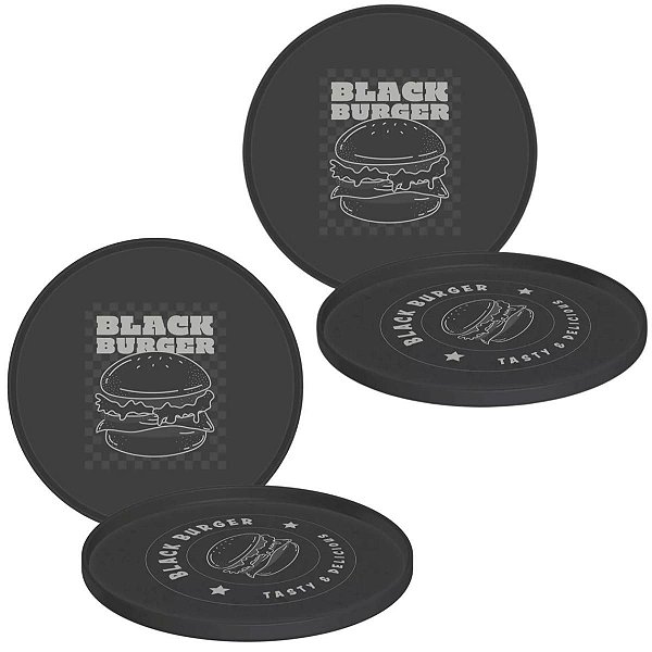 Kit Prato Black Burger Em Polipropileno 4 Peças - Tramontina