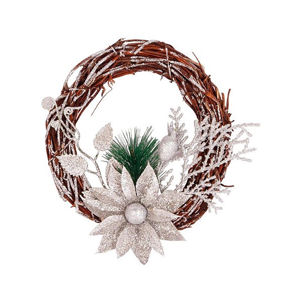 Enfeite De Natal Guirlanda Decoração Golden 15cm