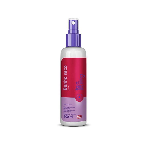 Banho Seco Ibasa Cães E Gatos Higienizador 200ml - 2 Em 1