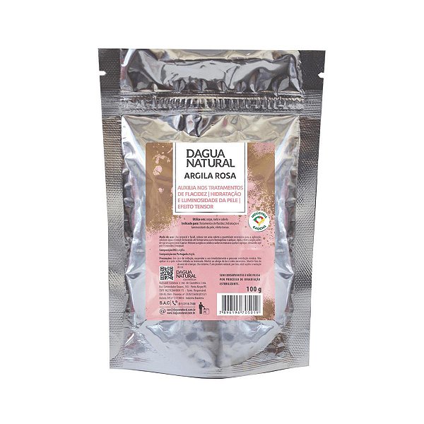 Argila Rosa Hidratação Antiflacidez 100g D AGUA NATURAL