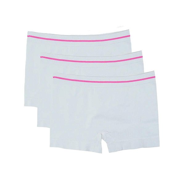 Kit 3 Calcinha Lobinha Box Boxer Infantil S/ Costura Lupo