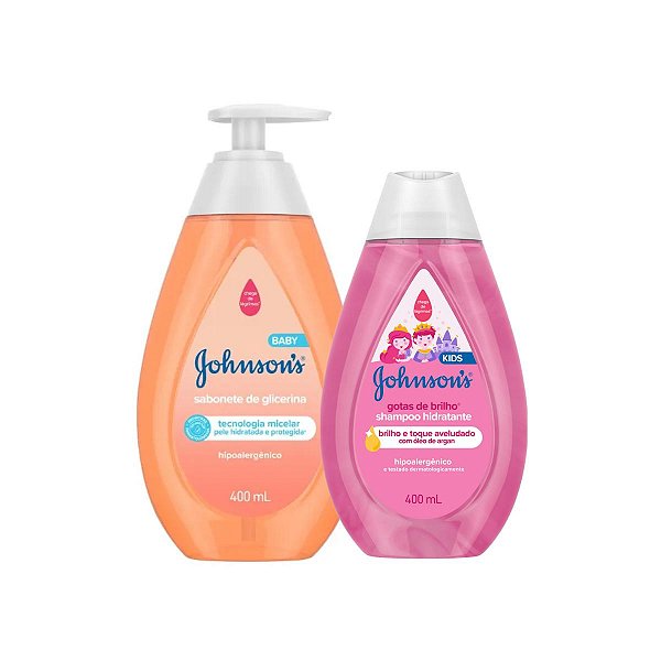 Kit sabonete Glicerinado e Shampoo Gotas de Brilho Johnson's
