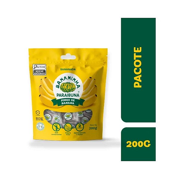 Balas Pingo de Banana 200g Bananinha Paraibuna