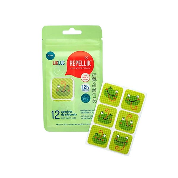 Adesivos de Citronela Repelente Repellik 12 Horas LIKLUC