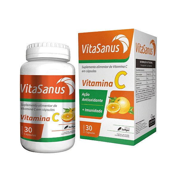 Suplemento Alimentar Vitamina C Em 30 Cápsulas Vitasanus