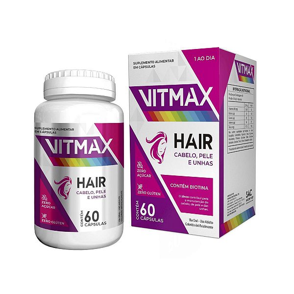 Suplemento Alimentar Hair Cabelo e Unha 60 Cápsulas Vitmax