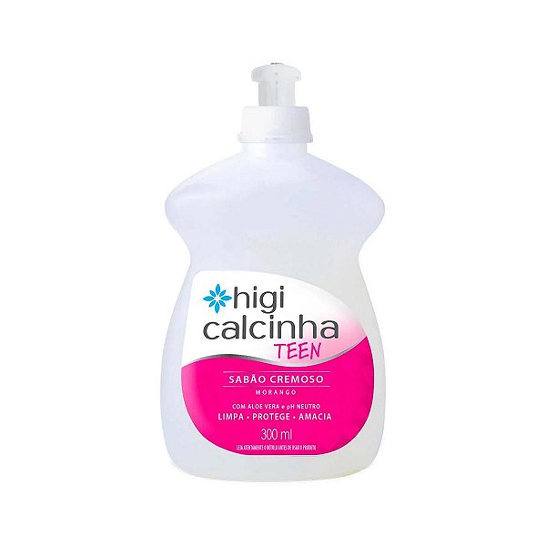 Sabão Liquido Cremoso Teen de Morango 300ml Higi Calcinhas