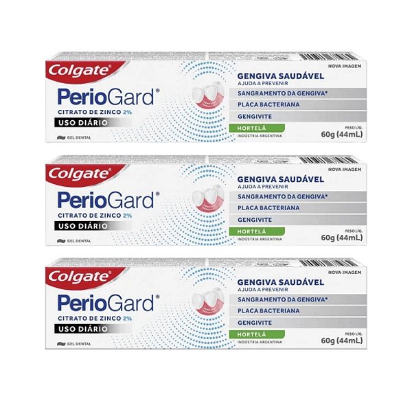 Kit 3 Creme Dental 60g Para Gengivite Periogard Colgate