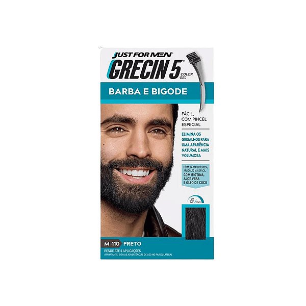 Tintura grecin 5 Color Gel Barba e Bigode Com Pincel