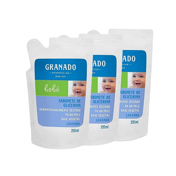 Kit 3 Refil Sabonete Líquido Glicerina Lavanda Bebê Granado