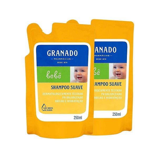 Kit 2 Refil Shampoo Recém Nascido Tradicional Suave Granado