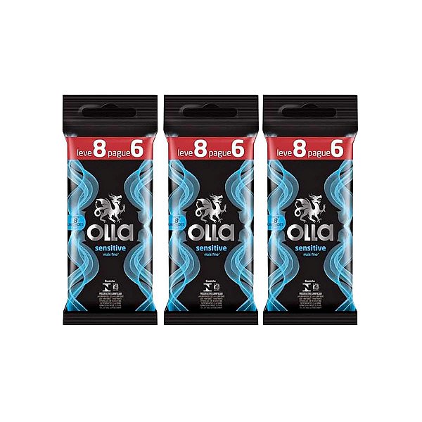 Kit 3 Camisinhas Preservativo Lubrificado Olla Sensitive