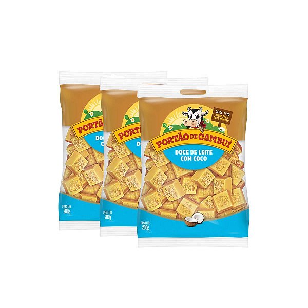3 Doce de leite com coco em cubos 200g Portão De Cambui