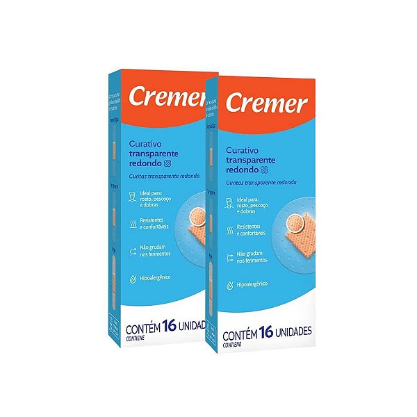 2 Curativo Redondo Transparente 16 Unidades Cada Cremer