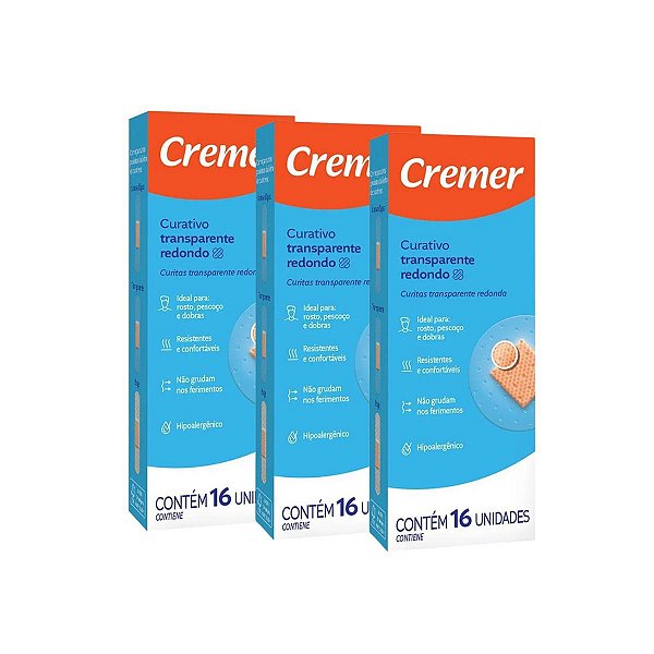 3 Curativo Redondo Transparente 16 Unidades Cada Cremer