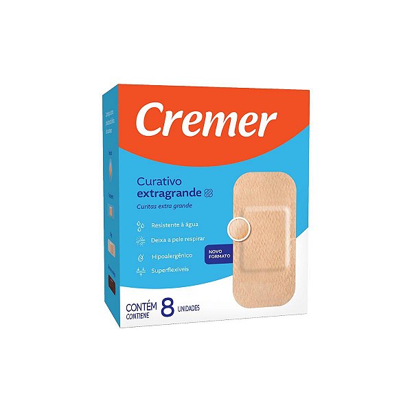 Curativo Cremer Extra Grande Bege 8 unidades